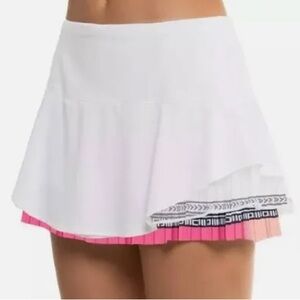 NWT • Lucky in Love • Santa Fe Stripe Pleated Tennis Skirt • 🩷🧡🤍 • Size XL •